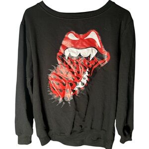 The Rolling Stones Black and Red Graphic Sweater